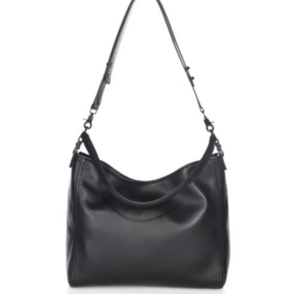 Loeffler Randall Black Leather Crossbody Hobo Bag